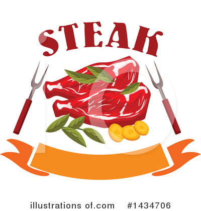 Royalty-Free (RF) Steak Clipart Illustration by Vector Tradition SM - Stock Sample #1434706