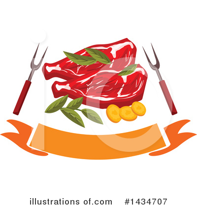 Royalty-Free (RF) Steak Clipart Illustration by Vector Tradition SM - Stock Sample #1434707