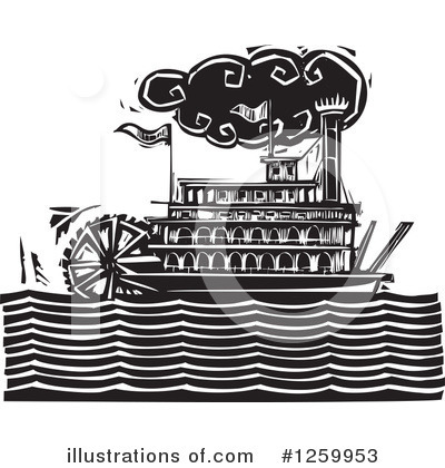 Royalty-Free (RF) Steamboat Clipart Illustration by xunantunich - Stock Sample #1259953