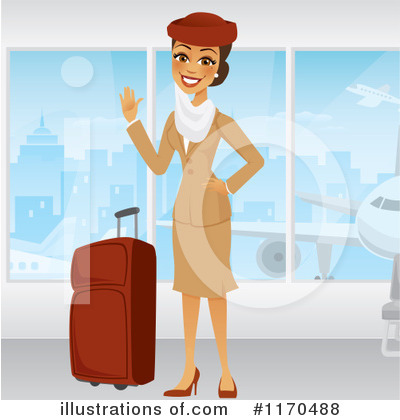 Royalty-Free (RF) Stewardess Clipart Illustration by Amanda Kate - Stock Sample #1170488