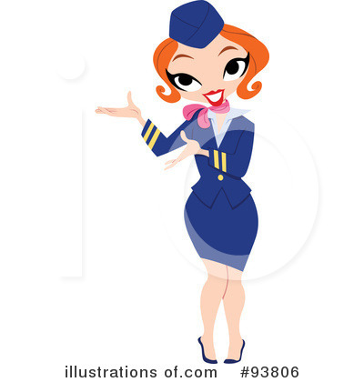 Royalty-Free (RF) Stewardess Clipart Illustration by yayayoyo - Stock Sample #93806