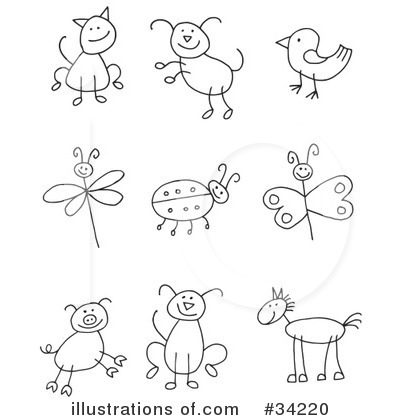 Royalty-Free (RF) Stick Figures Clipart Illustration by C Charley-Franzwa - Stock Sample #34220