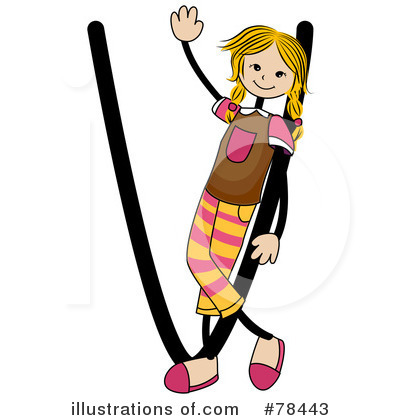Royalty-Free (RF) Stick Kid Alphabet Clipart Illustration by BNP Design Studio - Stock Sample #78443