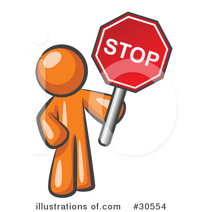 Royalty-Free (RF) Stop Sign Clipart Illustration by Leo Blanchette - Stock Sample #30554