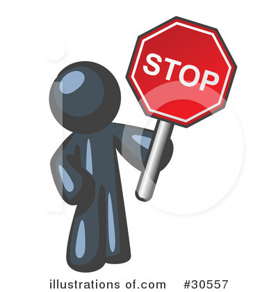 Royalty-Free (RF) Stop Sign Clipart Illustration by Leo Blanchette - Stock Sample #30557
