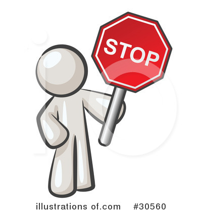 Royalty-Free (RF) Stop Sign Clipart Illustration by Leo Blanchette - Stock Sample #30560