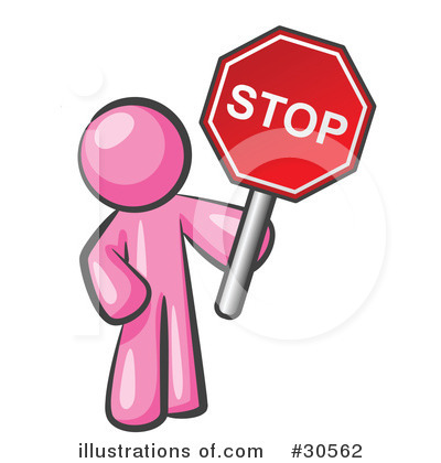 Royalty-Free (RF) Stop Sign Clipart Illustration by Leo Blanchette - Stock Sample #30562