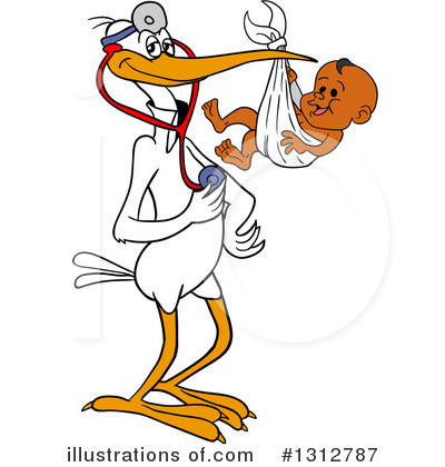 Royalty-Free (RF) Stork Clipart Illustration by LaffToon - Stock Sample #1312787