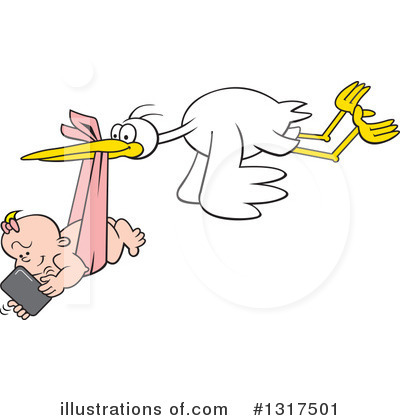 Royalty-Free (RF) Stork Clipart Illustration by Johnny Sajem - Stock Sample #1317501