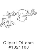 Stork Clipart #1321100 by Johnny Sajem
