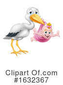 Stork Clipart #1632367 by AtStockIllustration