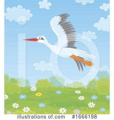 Royalty-Free (RF) Stork Clipart Illustration by Alex Bannykh - Stock Sample #1666198