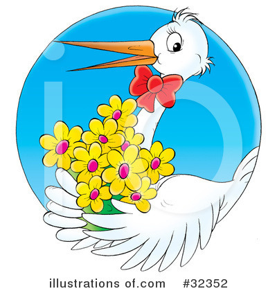 Royalty-Free (RF) Stork Clipart Illustration by Alex Bannykh - Stock Sample #32352