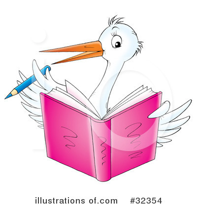 Royalty-Free (RF) Stork Clipart Illustration by Alex Bannykh - Stock Sample #32354