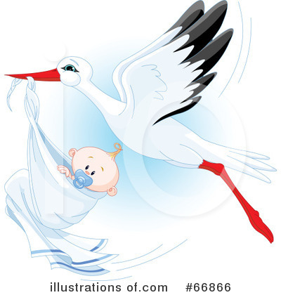 Royalty-Free (RF) Stork Clipart Illustration by Pushkin - Stock Sample #66866