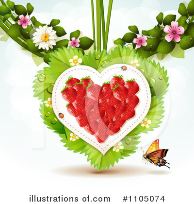 Royalty-Free (RF) Strawberry Clipart Illustration by merlinul - Stock Sample #1105074
