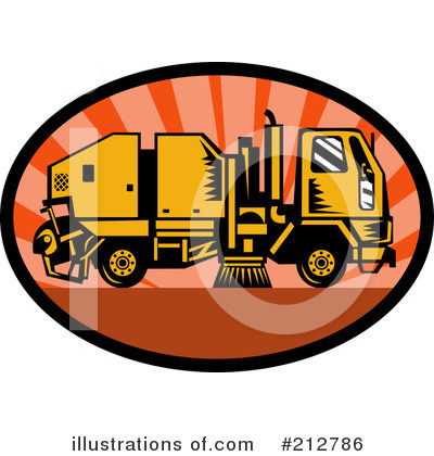 Royalty-Free (RF) Street Sweeper Clipart Illustration by patrimonio - Stock Sample #212786