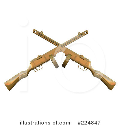 Royalty-Free (RF) Submachine Gun Clipart Illustration by patrimonio - Stock Sample #224847