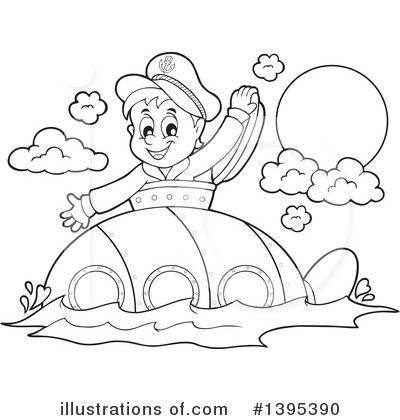 Royalty-Free (RF) Submarine Clipart Illustration by visekart - Stock Sample #1395390