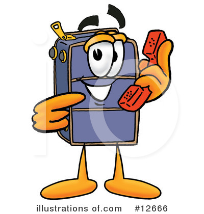 Royalty-Free (RF) Suitcase Character Clipart Illustration by Mascot Junction - Stock Sample #12666