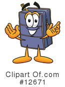 Suitcase Character Clipart #12671 by Mascot Junction