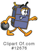 Suitcase Character Clipart #12676 by Mascot Junction