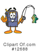 Suitcase Character Clipart #12688 by Mascot Junction