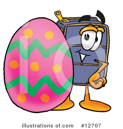 Suitcase Character Clipart #12707 by Mascot Junction