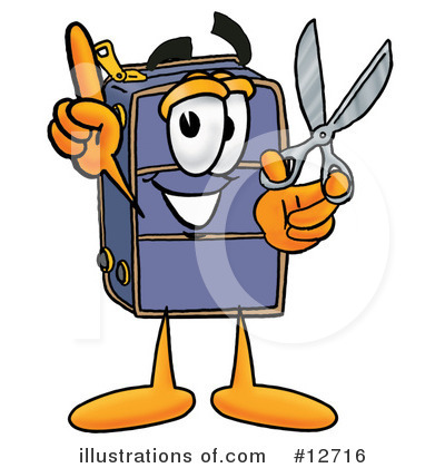 Royalty-Free (RF) Suitcase Character Clipart Illustration by Mascot Junction - Stock Sample #12716