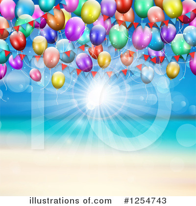 Party Balloons Clipart #1254743 by KJ Pargeter