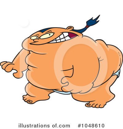 Royalty-Free (RF) Sumo Clipart Illustration by toonaday - Stock Sample #1048610