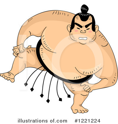 Royalty-Free (RF) Sumo Wrestler Clipart Illustration by BNP Design Studio - Stock Sample #1221224