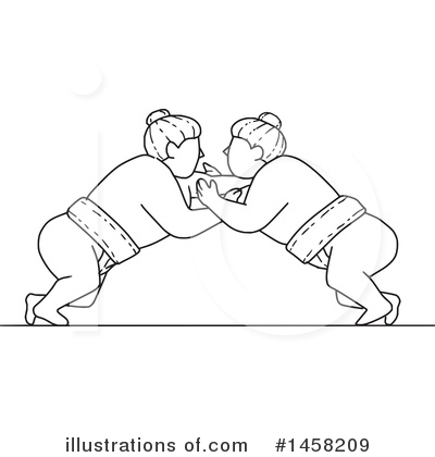 Royalty-Free (RF) Sumo Wrestler Clipart Illustration by patrimonio - Stock Sample #1458209