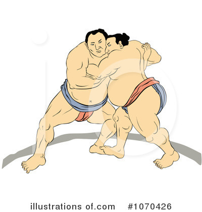Royalty-Free (RF) Sumo Wrestling Clipart Illustration by patrimonio - Stock Sample #1070426