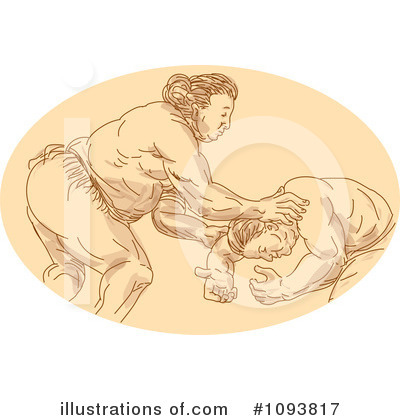 Royalty-Free (RF) Sumo Wrestling Clipart Illustration by patrimonio - Stock Sample #1093817