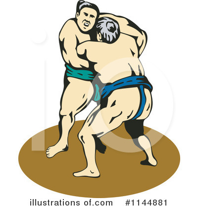 Royalty-Free (RF) Sumo Wrestling Clipart Illustration by patrimonio - Stock Sample #1144881