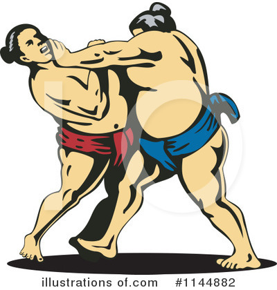 Royalty-Free (RF) Sumo Wrestling Clipart Illustration by patrimonio - Stock Sample #1144882