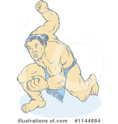 Sumo Wrestler Clipart #1144884 by patrimonio