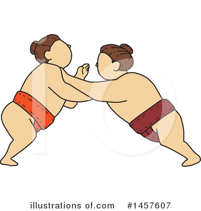 Royalty-Free (RF) Sumo Wrestling Clipart Illustration by patrimonio - Stock Sample #1457607