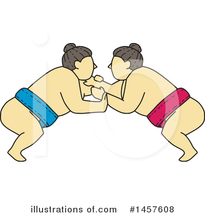 Royalty-Free (RF) Sumo Wrestling Clipart Illustration by patrimonio - Stock Sample #1457608