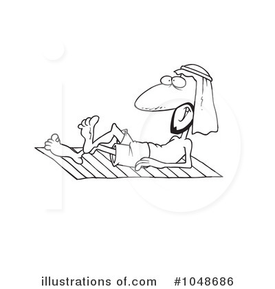 Royalty-Free (RF) Sun Bathing Clipart Illustration by toonaday - Stock Sample #1048686