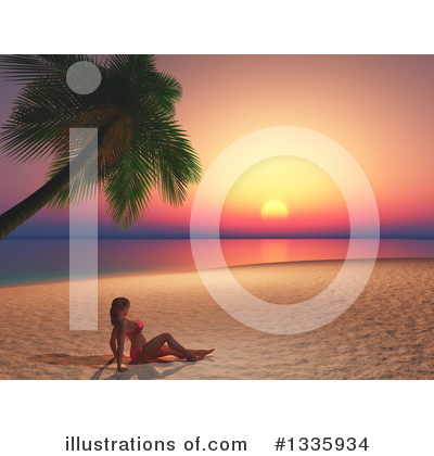 Royalty-Free (RF) Sun Bathing Clipart Illustration by KJ Pargeter - Stock Sample #1335934