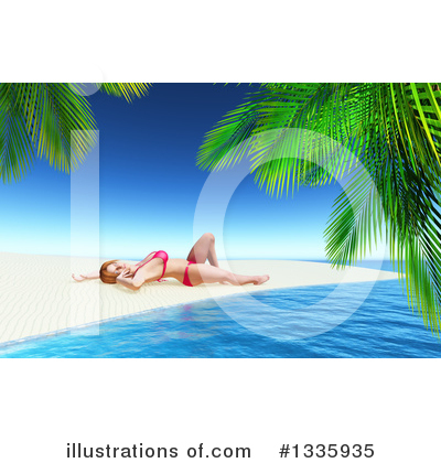 Royalty-Free (RF) Sun Bathing Clipart Illustration by KJ Pargeter - Stock Sample #1335935