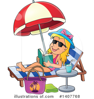 Royalty-Free (RF) Sun Bathing Clipart Illustration by visekart - Stock Sample #1407768