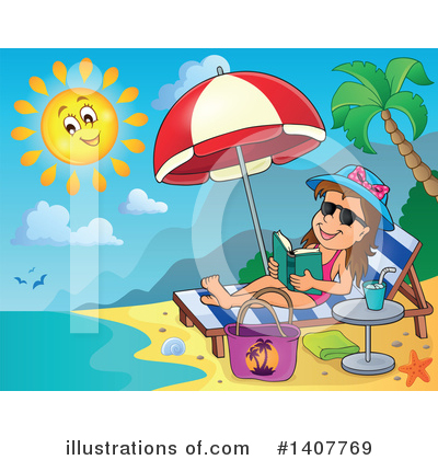 Royalty-Free (RF) Sun Bathing Clipart Illustration by visekart - Stock Sample #1407769