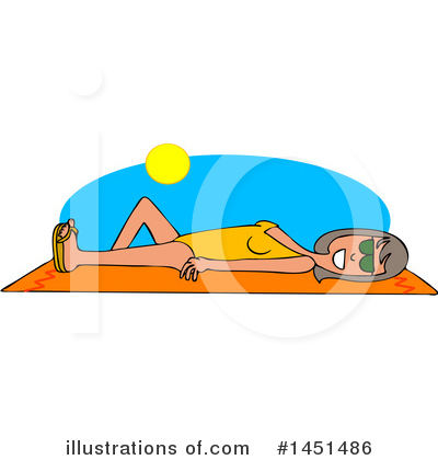 Royalty-Free (RF) Sun Bathing Clipart Illustration by djart - Stock Sample #1451486