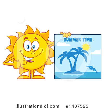 Royalty-Free (RF) Sun Character Clipart Illustration by Hit Toon - Stock Sample #1407523