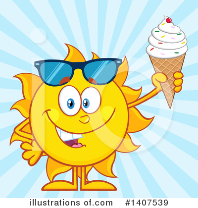 Royalty-Free (RF) Sun Character Clipart Illustration by Hit Toon - Stock Sample #1407539