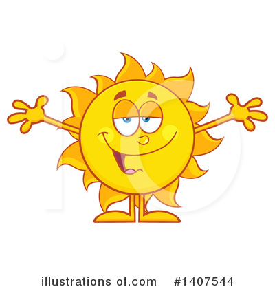 Royalty-Free (RF) Sun Character Clipart Illustration by Hit Toon - Stock Sample #1407544