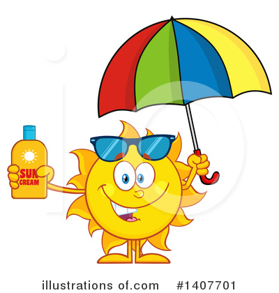 Royalty-Free (RF) Sun Character Clipart Illustration by Hit Toon - Stock Sample #1407701